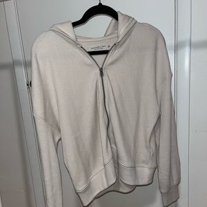 Abercrombie Beige Waffle Zip-up (size M)